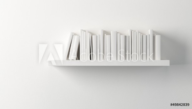 Picture of Shelf with white books